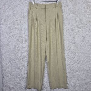 House Of Harlow 1960 Sz 8 Sage Pleated Straight Leg Trouser Flowy Retro Textured